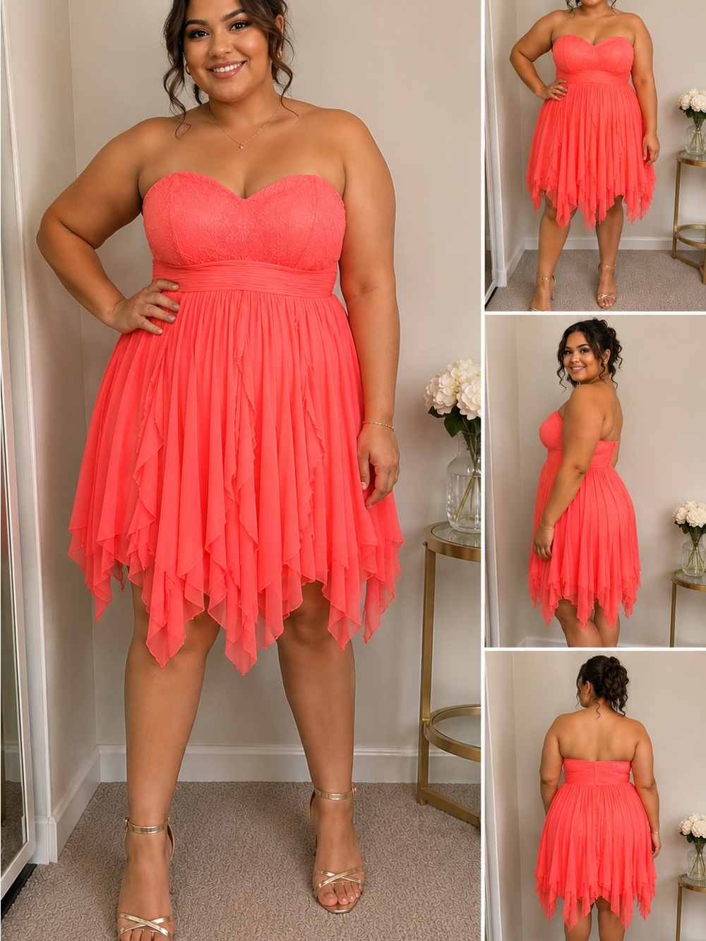 My Michelle Neon Coral Party Dress